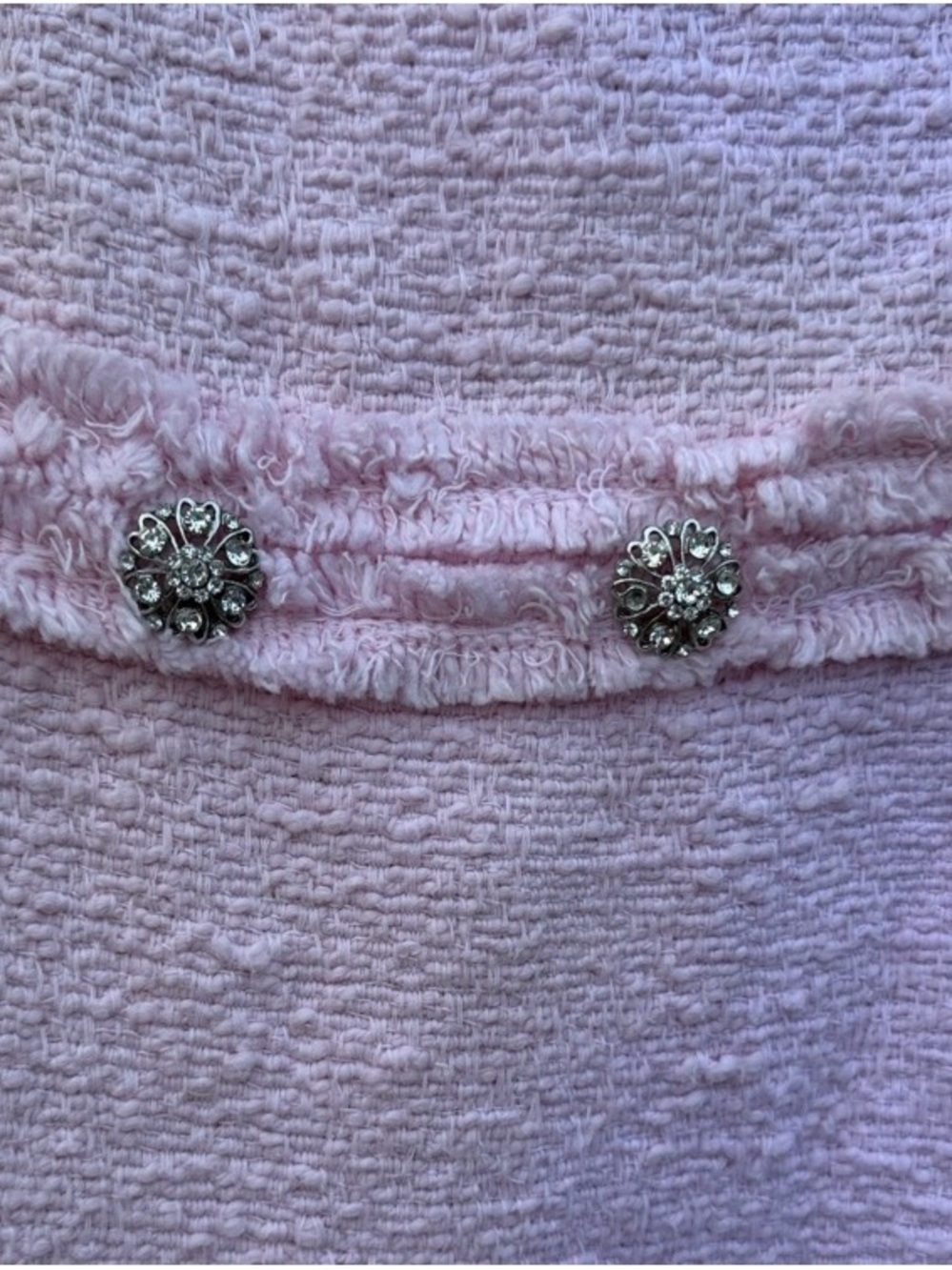 Zara Pink Square-Neck Tweed Mini Dress - Picture 4 of 8